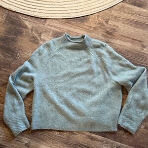 J. Crew blue green Women's Crew Neck Sweater. Cashmere Mock